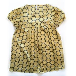 5 for $25: Yellow and Gray Polka Dot Top